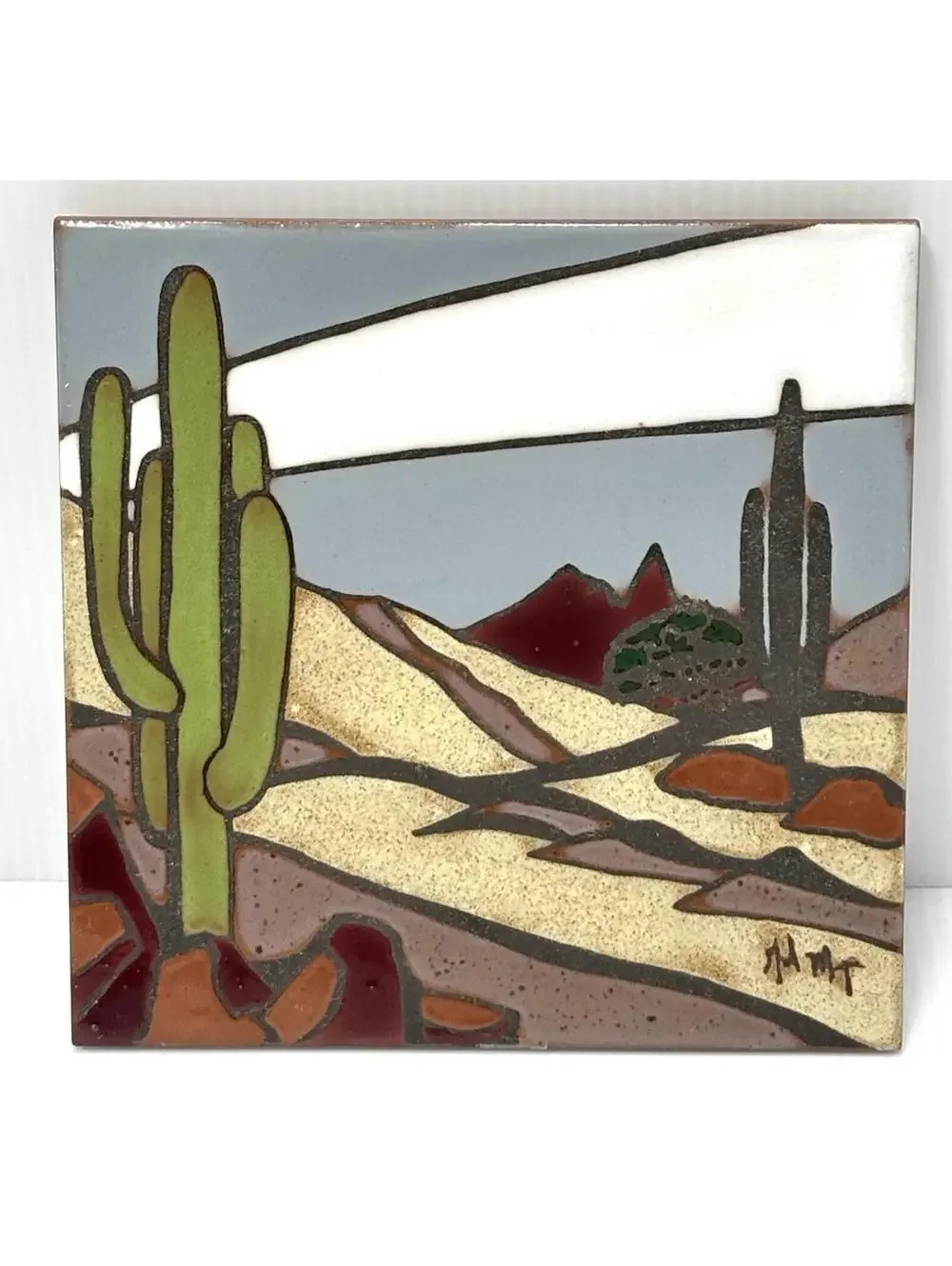 Santa Cruz Tileworks Hand Painted Tile Kitchen Trivet / Wall Decor Tucson AZ Art